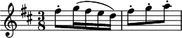 X:4
K:D
M:3/8
L:1/4
.f/(g//f//e//d//)| .f/.g/.a/ |