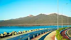 A view of Mount Apo from Davao Coastal Road