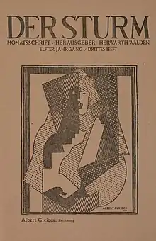 Albert Gleizes, study for Femme au gants noirs, drawing (zeichnung), published on the cover of Der Sturm, 5 June 1920