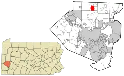 Location in Allegheny County and the U.S. state of Pennsylvania