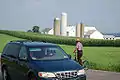 Amish adult using kickbike, 20 July 2006