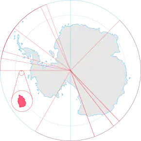 Location of Peter I Island (circled in red)