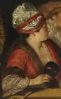 Antoine Watteau, detail of The Coquettes, dit Actors of the Comédie-Française, c. 1711–1718, oil on panel, Hermitage Museum, Saint Petersburg