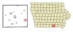 Location of Moulton, Iowa