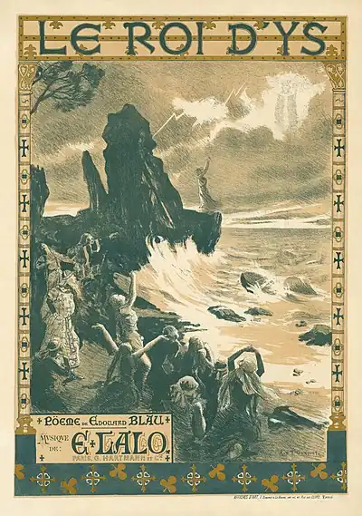 Image 55Le roi d'Ys poster, by Auguste François-Marie Gorguet (restored by Adam Cuerden) (from Wikipedia:Featured pictures/Culture, entertainment, and lifestyle/Theatre)