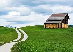 Barn with firewood