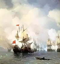 Battle of Chios (Chesma) by Ivan Aivazovsky (1848)