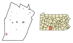 Location of Hyndman in Bedford County, Pennsylvania