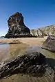 Image 40Low tide at Bedruthan Steps (from Geography of Cornwall)