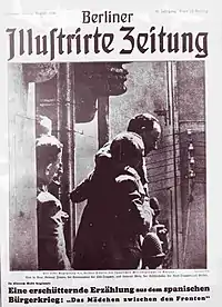 Image 20The Berliner Illustrirte Zeitung pioneered modern photojournalism and was widely copied. Pictured, the cover of issue of 26 August 1936: a meeting between Francisco Franco and Emilio Mola. (from Photojournalism)