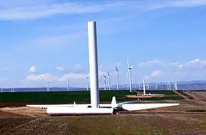 Image 43Part of the Biglow Canyon Wind Farm, Oregon, United States with a turbine under construction (from Wind farm)