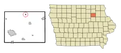 Location of Frederika, Iowa