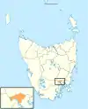 Map showing Brighton LGA in Tasmania