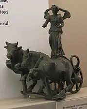Roman bronze lamp representing Luna.