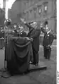 Klausener (Right) behind Prussian Interior Minister Albert Grzesinski (Centre) at the Constitutional Celebration of the Berlin Police in August 1929