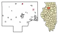 Location of Ohio in Bureau County, Illinois.