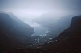 Burns tumble towards Loch Avon
