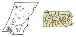 Location of Northern Cambria in Cambria County, Pennsylvania.
