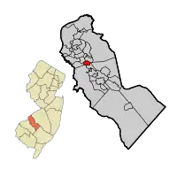 Magnolia highlighted in Camden County. Inset: Location of Camden County in New Jersey.