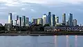 Canary Wharf from Greenwich riverside. October 2021.