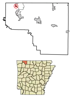 Location of Beaver in Carroll County, Arkansas.