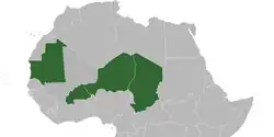 Map of G5 Sahel member states