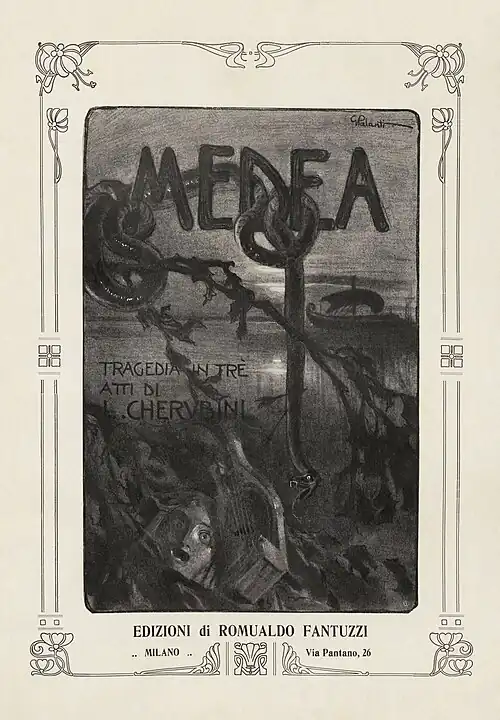 Image 143Vocal score cover of Médée, by Giuseppe Palanti (restored by Adam Cuerden) (from Wikipedia:Featured pictures/Culture, entertainment, and lifestyle/Theatre)