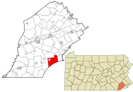 Location in Chester County and the state of Pennsylvania.