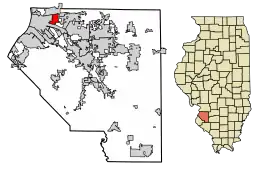 Location of Washington Park in St. Clair County, Illinois.