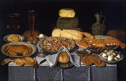 Still Life with Crab, Shrimps and Lobster, Clara Peeters, c. 1600