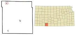 Location within Clark County and Kansas