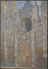 Claude Monet, Rouen Cathedral, the Façade in Sunlight, c. 1892–94, oil on canvas. Acquired in memory of Anne Strang Baxter