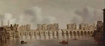 Image 46View of Old London Bridge, circa 1632 by Claude de Jongh.