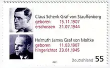 2007 German stamp commemorating Stauffenberg