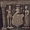 Robert Broke and his first wife, Anne, with their arms.