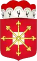Arms of the Duke of Cleves in Germany: Gules, an escutcheon argent surmounted by an escarbuncle Or.