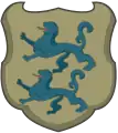 Coat of arms of the Duchy of Schleswig on the Geographia Blaviana (1659).