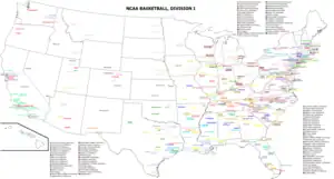 Image 9A map of all NCAA Division I basketball teams (from College basketball)