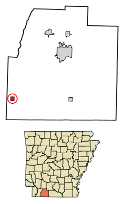 Location of Taylor in Columbia County, Arkansas.