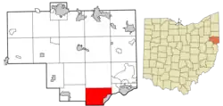 Location of Yellow Creek Township in Columbiana County