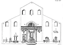 Interior of old St. Peter's Basilica, from "De sacris..." (1693)