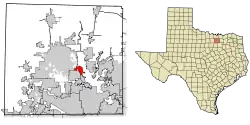 Location of Shady Shores in Denton County, Texas