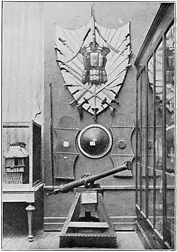 Image 45Double-barrelled lantaka cannons, kalasag shields, armor, and various swords (including kalis, panabas, and kampilan) used by Moro pirates in the Philippines (c. 1900) (from Piracy)