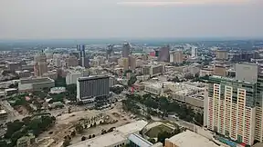 Downtown San Antonio view from the Tower of the Americas in 2023.