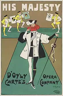 Image 11His Majesty poster, by Dudley Hardy (restored by Adam Cuerden) (from Wikipedia:Featured pictures/Culture, entertainment, and lifestyle/Theatre)