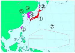 The Empire of Japan, 1939–1945 (1 to 6).