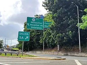 PR-18 south at exit 5A to PR-21 west