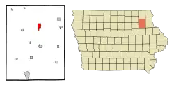 Location of West Union, Iowa