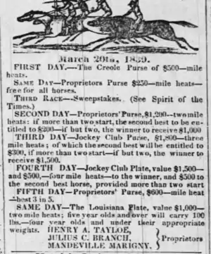 Times Picayune Ad, March 13, 1839