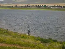 Lone fisherman at Eagle Nest Lake State Park